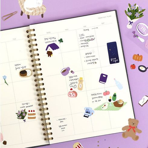 Paperian YELLOW My COLORFUL Days Stickers Planner Stickers Lifestyle Stickers Daily Life Stickers Removable Sticker South Korea | 130 X 90mm