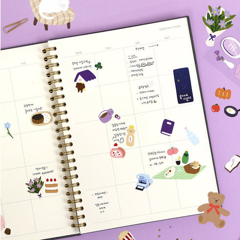 Paperian BROWN My COLORFUL Days Stickers Planner Stickers Lifestyle Stickers Daily Life Stickers Removable Stickers South Korea | 130 X 90mm