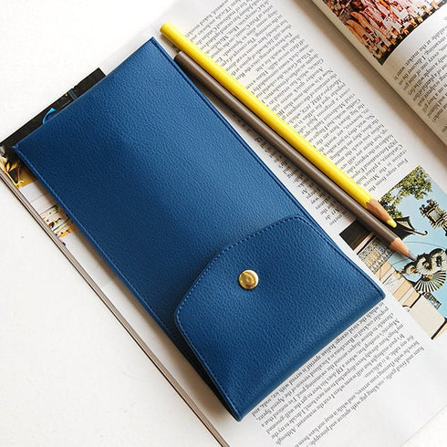 Plepic Extra PENCIL Pocket Navy BLUE Pen Case PU Pencil Case Storage Case Durable Pen Case Storage Case Pen Case Pen Case | 195 X 100 X 10mm