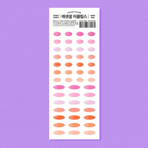 MOTEMOTE ESSENTIAL ELLIPSE Transparent Highlight Stickers No Smear Highlight Pocket Stickers Line Stickers One Line Highlight | 170 X 65mm