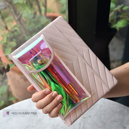 PLEPIC TWINKLE Clear Neon ORANGE Pen Case Pencil Case Storage Case Durable Pen Case Storage Case Clear Testing Case | 193 X 93mm