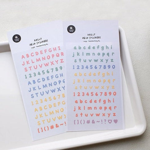 Suatelier HANDWRITING #4 PVC Transparent Stickers Planner Stickers Letter Stickers Alphabet Stickers Title Stickers Letters Stickers | 1136