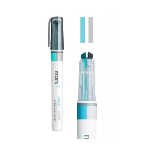 Kokuyo Mark+ VIOLET Plus GRAY Two Tone Highlighter Dual Way Highlighter Pen Two Way Highlighter Double Sided Highlighter | PM-MT101VM