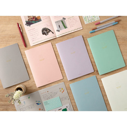 Midori A5 BLUE Color DOT GRID 5mm Notebook Color Pages Midori A5 Notebook Foil Stamped Dot Grid Notebook 5mm Dot Grid | 15271006 56 Pages