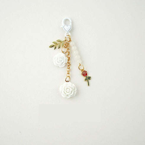 Japanese RED ROSE Black Bara 赤いバラ Black Rose Planner Charm Good Luck Charm Notebook Charm Purse Charm Gothic Charm | 2.5 X .039 Inches