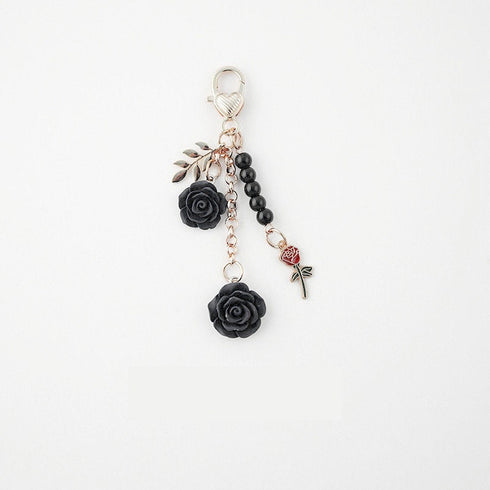 Japanese Clear GOLD GLITTER ROSE Gold Bara ゴールドローズ Black Rose Planner Charm Good Luck Notebook Charm Gothic Charm | 2.5 X .039 Inches