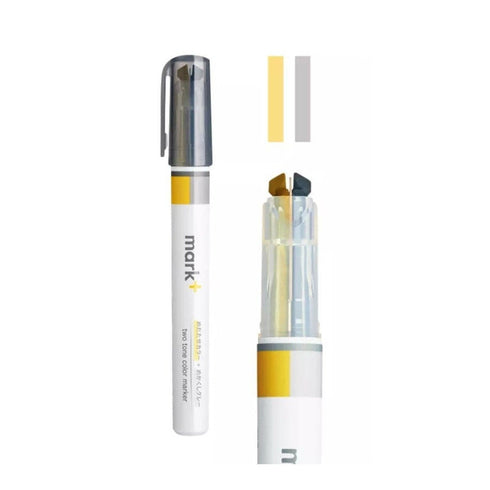 Kokuyo Mark+ VIOLET Plus GRAY Two Tone Highlighter Dual Way Highlighter Pen Two Way Highlighter Double Sided Highlighter | PM-MT101VM