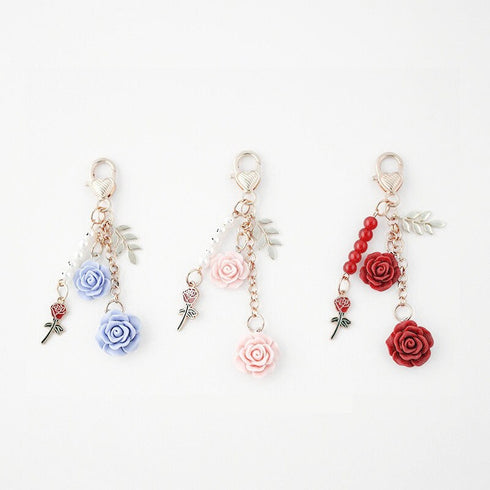 Japanese RED ROSE Black Bara 赤いバラ Black Rose Planner Charm Good Luck Charm Notebook Charm Purse Charm Gothic Charm | 2.5 X .039 Inches