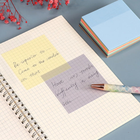 NEUTRAL TONES Translucent Transparent PET Color Vellum Sticky Notes 3 X 3 | One Pad 50 sheets