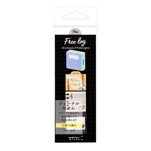 Midori HOBBY Sticky Notes Music Travel Reading Video Vlogging Instrument Bullet Journal Sticky Notes Daily Notes | 70 Sheets 19067