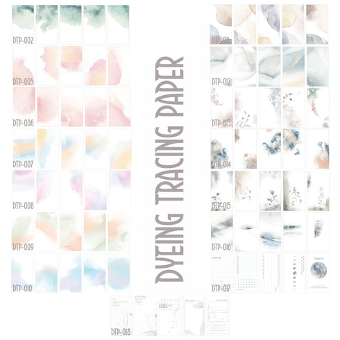 MU Lifestyle BRISK Walk Dyeing Tracing Paper Ephemera Vellum Paper Watercolor Paper Translucent Paper Planner Paper Scrapbooking | DTP-016