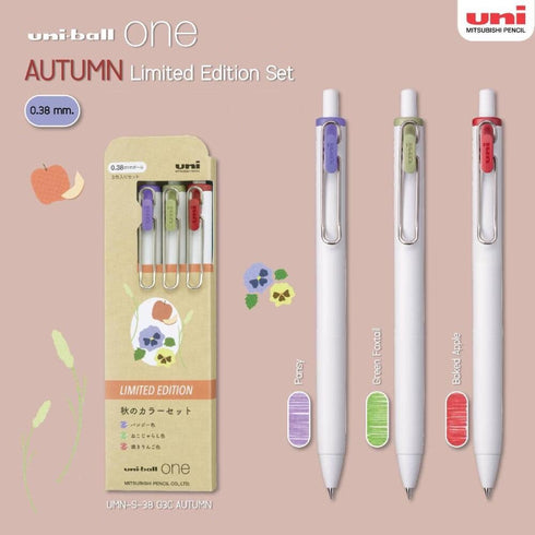 Uni-Ball One AUTUMN SET Modern Limited Edition 0.38 Color Gel Pen Set Knock Pen Gel Ink Pen Set | UMN-S-38 G3C