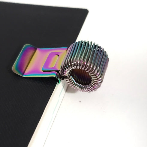 RAINBOW Metal Spring Pen Clip Pen Holder | Holds Large Pens Too