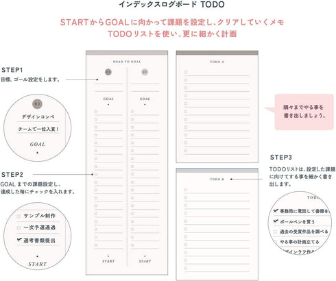 PLANdoME INDEX Log Board TO DO Sticky Notes Daily Sticky Notes Goal Sticky Notes Notebook Insert Sticky Note Insert Goal Tracker | PM6203