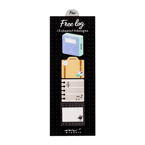 Midori HOBBY Sticky Notes Music Travel Reading Video Vlogging Instrument Bullet Journal Sticky Notes Daily Notes | 70 Sheets 19067