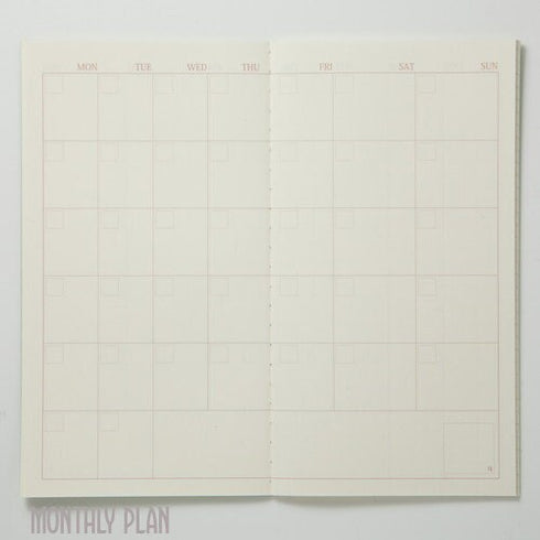 6C+ System B6 SLIM MONTHLY Plan 84.3gsm Cream Paper with GREEN Cover Fountain Pen Friendly Paper B6 Notebook Pastel Notebook | 64 Pgs