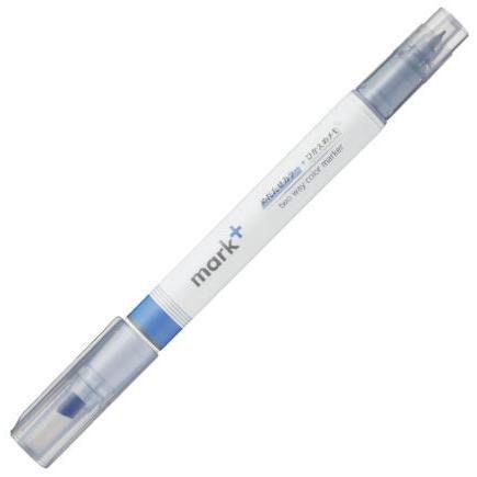 Kokuyo Mark+ BLUE Plus GRAY Two Way Highlighter and Gray Pen Two Way Highlighter Double Sided Highlighter | PM-MT201BM