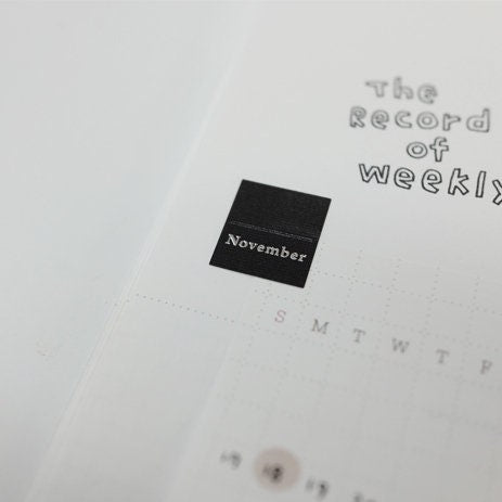 Suatelier BLACK & WHITE with SILVER Monthly Planner Index Tabs Planner Stickers Planner Tabs Index Plannr Tabs | 1649