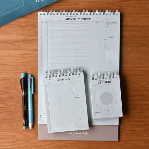 Plepic A7 PINK CHRONODEX STANDING Press Check Memo Pad Spiral Memo Pad 24 Hour Memo Pad Daily Memo Pad Timer Memo Pad | 105 X 74mm 36 Pages