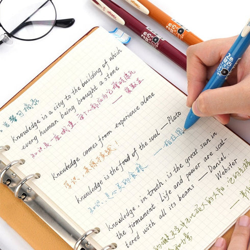 Dianshi AMBER YELLOW & BLACK Retractable Two Way Two Color Ink Stone Series Saturated Ink Gel Pen 0.5mm | DS608 Highly Recommend