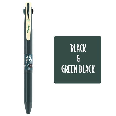 Dianshi MILK TEA & BLACK Retractable Two Way Two Color Ink Stone Series Saturated Ink Gel Pen 0.5mm | DS608 Highly Recommend