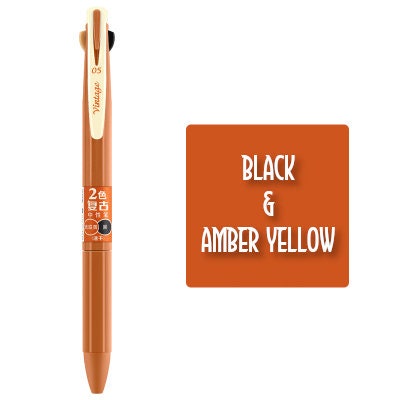 Dianshi PEACOCK BLUE & BLACK Retractable Two Way Two Color Ink Stone Series Saturated Ink Gel Pen 0.5mm | DS608 Highly Recommend