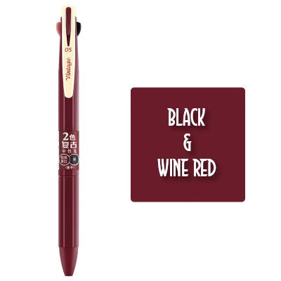 Dianshi MILK TEA & BLACK Retractable Two Way Two Color Ink Stone Series Saturated Ink Gel Pen 0.5mm | DS608 Highly Recommend