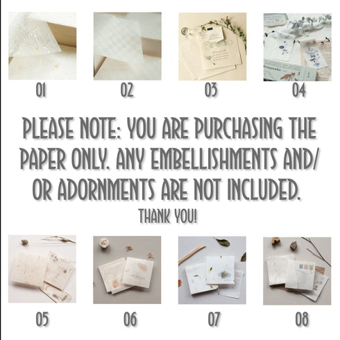 MU Lifestyle ANCIENT Trees Natural Textured Paper Ephemera Pressed Paper Translucent Paper Planner Paper *Read Description* | NTP-08