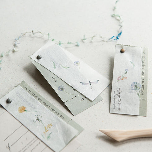 MU Lifestyle WHITE Threads Natural Textured Paper Ephemera Pressed Paper Translucent Paper Planner Paper *Read Description* | NTP-04