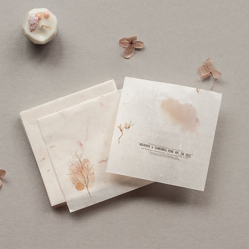 MU Lifestyle BROWN Wash Natural Textured Paper Ephemera Pressed Paper Translucent Paper Planner Paper *Read Description* | NTP-06