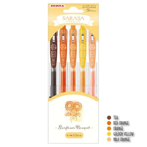 Zebra Sarasa NEMOPHILA FLOWER Bouquet Limited Edition Flower Series Five Pen Set Flower Pen Set Bouquet Pen Set 0.5mm | JJ15-NP-5C