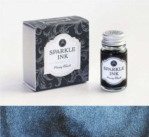 Japan Teranishi Kagaku Guitar MISTY BLACK SPARKLE Ink Fountain Pen Ink Dip Pen Ink Painting Ink Writing Ink, Glitter Ink Sparkle Ink | 12mL