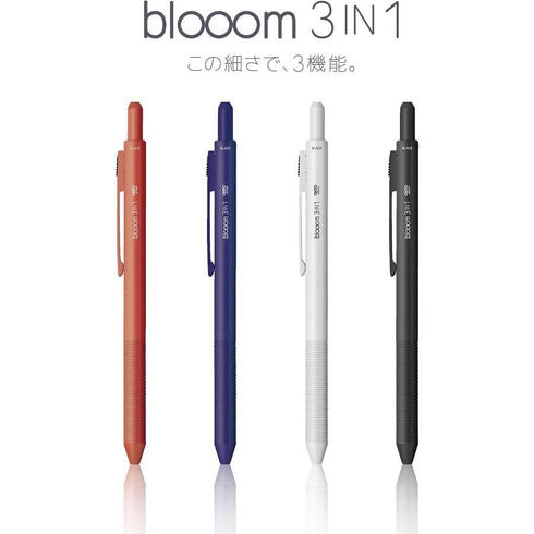 Ohto Blooom FADE RED 3-in-1 Multi-Functional Pen Multi-Pen 3 in 1 Pen Refillable Pen Pencil Refill Refillable Pen Metal Pen | MF-25B3