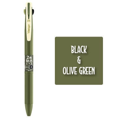 Dianshi AMBER YELLOW & BLACK Retractable Two Way Two Color Ink Stone Series Saturated Ink Gel Pen 0.5mm | DS608 Highly Recommend