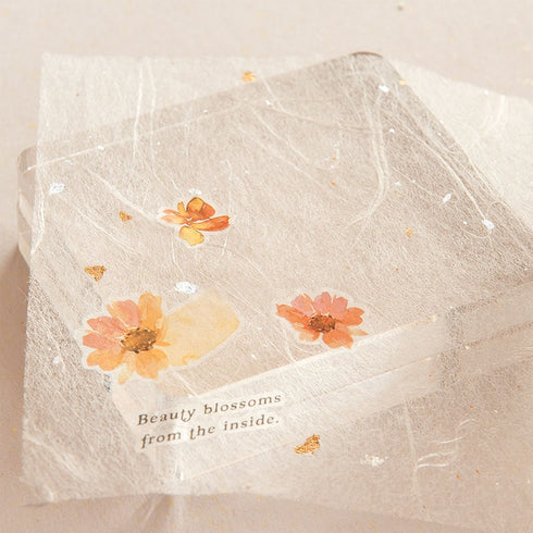 MU Lifestyle GOSSAMER Natural Textured Paper Ephemera Pressed Paper Translucent Paper Planner Paper *Read Description* | NTP-01