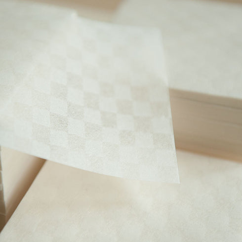 MU Lifestyle CHECKERED Natural Textured Paper Ephemera Pressed Paper Translucent Paper Planner Paper *Read Description* | NTP-02