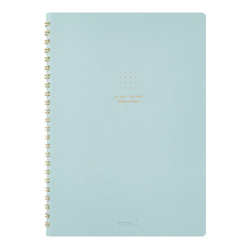 Midori A5 BLUE RING Color DOT Grid 5mm Notebook Color Pages A5 Notebook Foil Stamped Dot Grid Notebook 5mm Dot Grid | 15334006 120 Pages