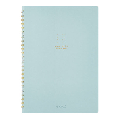 Midori A5 GREEN RING Color DOT Grid 5mm Notebook Color Pages A5 Notebook Foil Stamped Dot Grid Notebook 5mm Dot Grid | 15334006 120 Pages