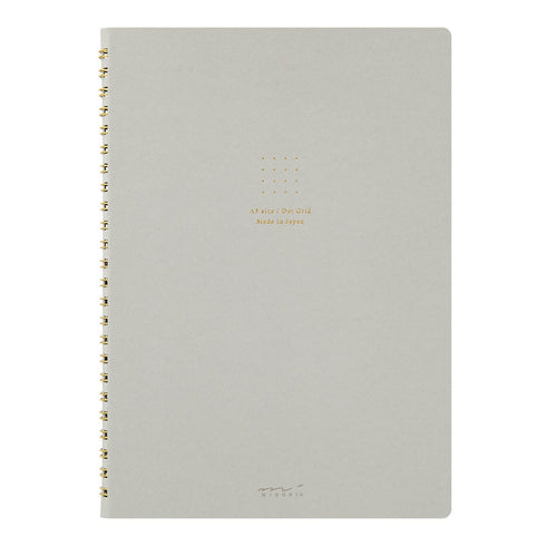 Midori A5 BLUE RING Color DOT Grid 5mm Notebook Color Pages A5 Notebook Foil Stamped Dot Grid Notebook 5mm Dot Grid | 15334006 120 Pages