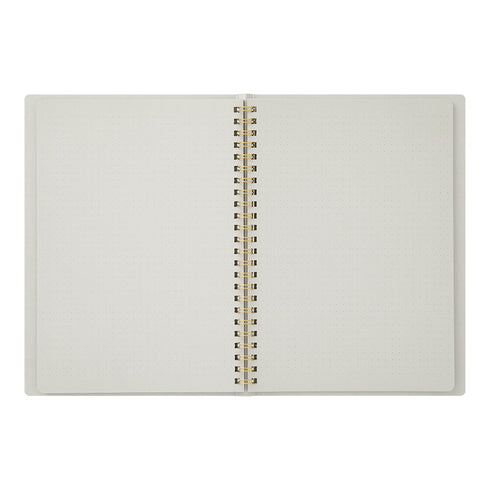 Midori A5 GRAY RING Color DOT Grid 5mm Notebook Color Pages A5 Notebook Foil Stamped Dot Grid Notebook 5mm Dot Grid | 15334006 120 Pages
