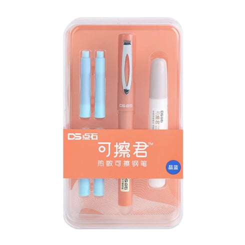 Dianshi WHITE ERASABLE 0.5mm Fountain Pen White Barrel Deluxe Foutain Pen Set Erasable Fountain Pen Fine Nib | DS-997