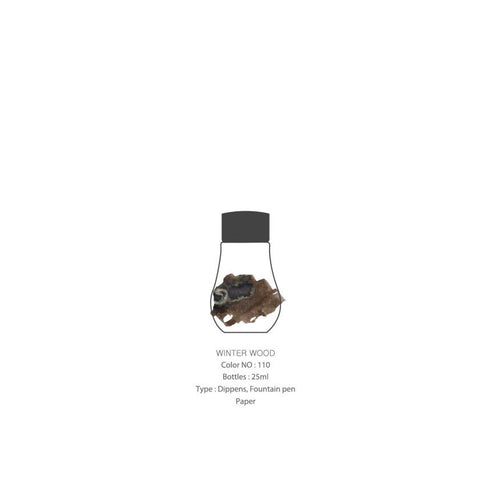 Dominant Industry Ink WINTER WOOD Standard Fountain Pen Ink Handmade Dip Pen Ink Hand Crafted Bottle Ink | 25ml