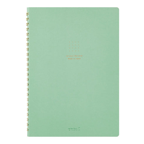 Midori A5 GREEN RING Color DOT Grid 5mm Notebook Color Pages A5 Notebook Foil Stamped Dot Grid Notebook 5mm Dot Grid | 15334006 120 Pages