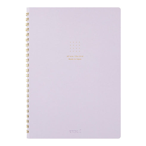 Midori A5 GREEN RING Color DOT Grid 5mm Notebook Color Pages A5 Notebook Foil Stamped Dot Grid Notebook 5mm Dot Grid | 15334006 120 Pages