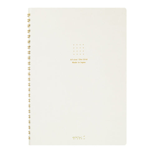 Midori A5 GREEN RING Color DOT Grid 5mm Notebook Color Pages A5 Notebook Foil Stamped Dot Grid Notebook 5mm Dot Grid | 15334006 120 Pages