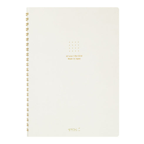 Midori A5 PINK RING Color DOT Grid 5mm Notebook Color Pages A5 Notebook Foil Stamped Dot Grid Notebook 5mm Dot Grid | 15334006 120 Pages