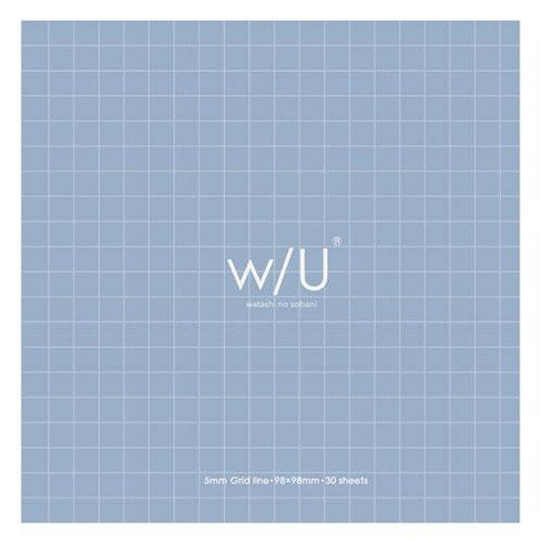 Shell PINK Nakabayashi Watashi No Sobani W/U Series Color Paper 5mm Grid Sticky Note 70 gsm 30 Sheets | WU-FSTN-S 98mm X 98mm 4" Square