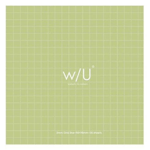 Smoky BLACK Nakabayashi Watashi No Sobani W/U Series Color Paper 5mm Grid Sticky Note 70 gsm 30 Sheets | WU-FSTN-S 98mm X 98mm 4" Square