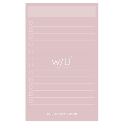 Shell PINK Nakabayashi Watashi No Sobani W/U To Do List Color Paper 5mm Grid Sticky Note 70 gsm 30 Shts | WU-FSTN-R 60mm X 98mm 2.5 X 3.8"