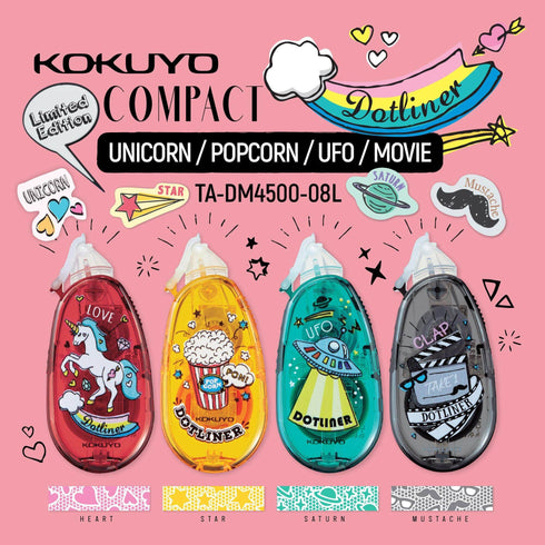 FILM MUSTACHE Kokuyo Campus Pop Art Limited Edition Series DOTLINER Refillable Glue Tape Photo Glue Acid-Free Glue | DM4500-08L